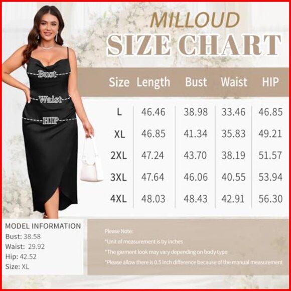 Plus Size Satin Slip Dress Ruched Cowl Neck Spaghetti Strap Midi Party - Picture 6 of 6